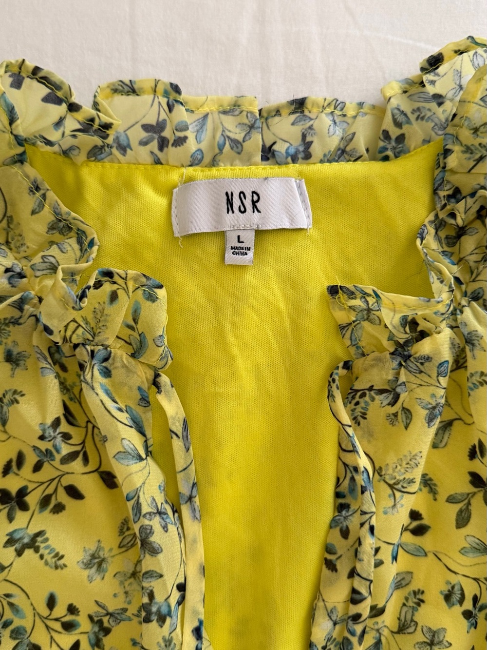 NSR Yellow Floral Ruffled Mini
Dress - Picture 2 of 8